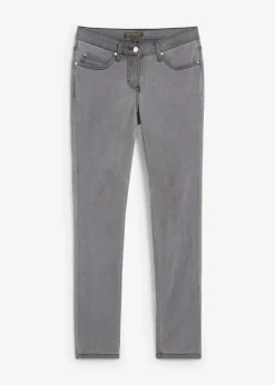 bonprix Jeans|Kurzgrößen|Slim-Fit-Jeans Mid Waist, Super Stretch grey denim