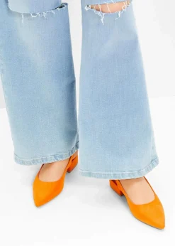 bonprix Pumps|Schuhe & Accessoires In Spezialgrößen·Elastischer Schaft|Slingpumps mit flachem Absatz orange