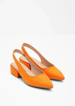 bonprix Pumps|Schuhe & Accessoires In Spezialgrößen·Elastischer Schaft|Slingpumps mit flachem Absatz orange