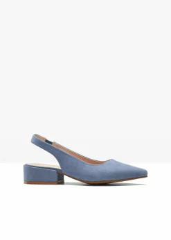 bonprix Schuhe & Accessoires In Spezialgrößen·Elastischer Schaft|Pumps|Slingpumps mit flachem Absatz jeansblau