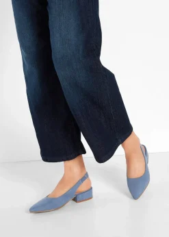 bonprix Schuhe & Accessoires In Spezialgrößen·Elastischer Schaft|Pumps|Slingpumps mit flachem Absatz jeansblau