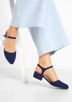 bonprix Pumps|Slingpumps mit niedrigem Absatz dunkelblau