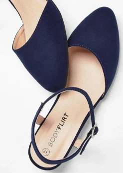 bonprix Pumps|Slingpumps mit niedrigem Absatz dunkelblau