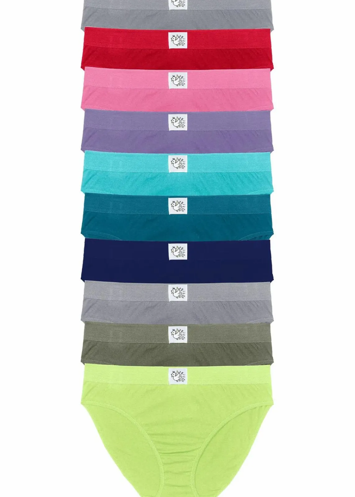 bonprix Höschen|Baumwollunterwäsche|Slip (10er Pack) bunt + hellgrau meliert