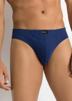 bonprix Große Größen|Wäsche|Slip mit weicher Baumwolle (10er Pack) schwarz + anthrazit meliert + mitternachtsblau