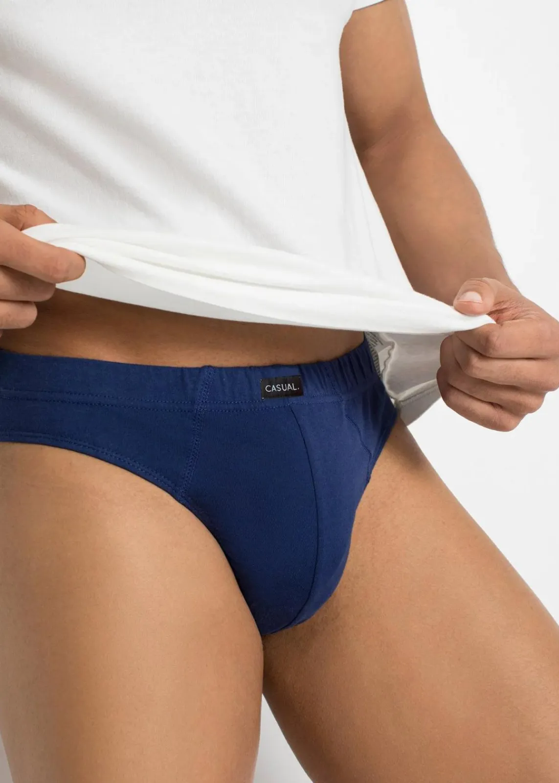 bonprix Große Größen|Wäsche|Slip mit weicher Baumwolle (10er Pack) schwarz + anthrazit meliert + mitternachtsblau