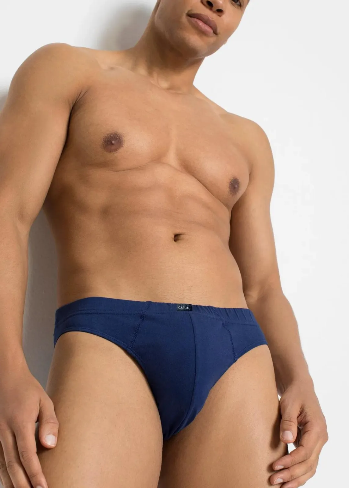 bonprix Große Größen|Wäsche|Slip mit weicher Baumwolle (10er Pack) schwarz + anthrazit meliert + mitternachtsblau