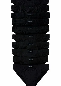 bonprix Slips|Wäsche|Slip mit weicher Baumwolle (10er Pack) schwarz