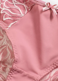 bonprix Wäsche·Dessous|Wäsche·Höschen|Slip mit zarter Spitze beerensorbet/wollweiß