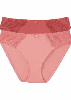 bonprix Höschen|Dessous|Slip mit zarter Spitze (2er Pack) rhabarber+hellkoralle