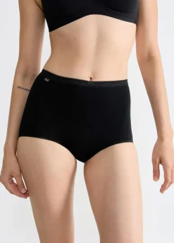 Sloggi Wäsche·Baumwollunterwäsche|Baumwollunterwäsche|Basic+ Maxislip (4er Pack) 4x schwarz