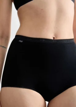 Sloggi Wäsche·Baumwollunterwäsche|Baumwollunterwäsche|Basic+ Maxislip (4er Pack) 4x schwarz