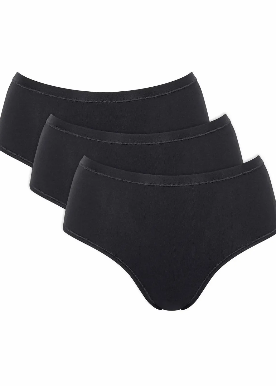 Sloggi Wäsche·Baumwollunterwäsche|Baumwollunterwäsche|GO Daily Cotton Midi Slip (3er Pack) 3x schwarz