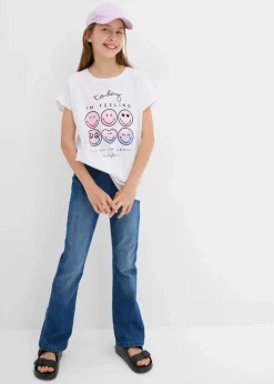 SmileyWorld Mädchen 9-16 Jahre·Shirts & Blusen|Smiley Shirt aus reiner Baumwolle weiß/kristallrosa bedruckt