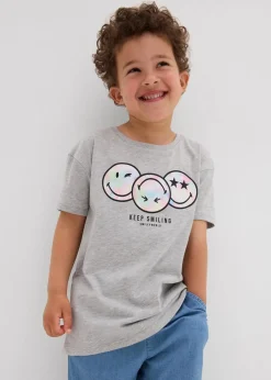 SmileyWorld Jungen 2-8 Jahre·Shirts|Smiley T-Shirt hellgrau meliert