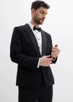 bonprix Große Größen|Anzüge & Sakkos|Smoking-Sakko mit Stretch-Anteil, Slim Fit schwarz