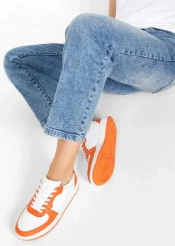bonprix Sneaker|Sneaker weiß/orange