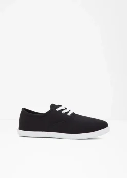bonprix Schuhe & Accessoires In Spezialgrößen·Schuhe In Übergröße|Sneaker|Sneaker aus Baumwoll-Canvas schwarz