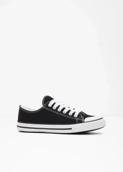 bonprix Sneaker|Sneaker aus Baumwoll-Canvas schwarz