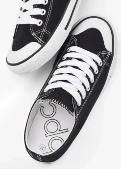 bonprix Sneaker|Sneaker aus Baumwoll-Canvas schwarz