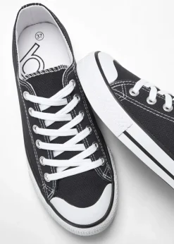 bonprix Sneaker|Sneaker aus Baumwoll-Canvas schwarz