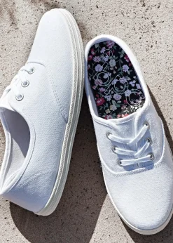 bonprix Sneaker|Schuhe & Accessoires In Spezialgrößen·Schuhe In Übergröße|Sneaker aus Baumwoll-Canvas weiß