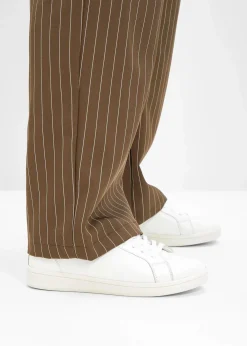 bonprix Sneaker|Sneaker aus Leder weiß/silberfarben