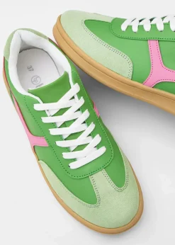 bonprix Sneaker|Sneaker im Retrolook kleegrün/kristallrosa