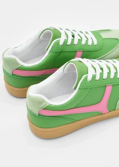 bonprix Sneaker|Sneaker im Retrolook kleegrün/kristallrosa