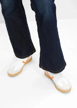 bonprix Sneaker|Sneaker im Retrolook weiß/hellorange