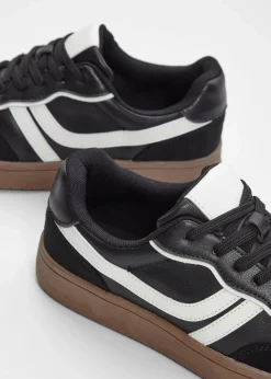 bonprix Sneaker|Sneaker im Retrolook schwarz/weiß
