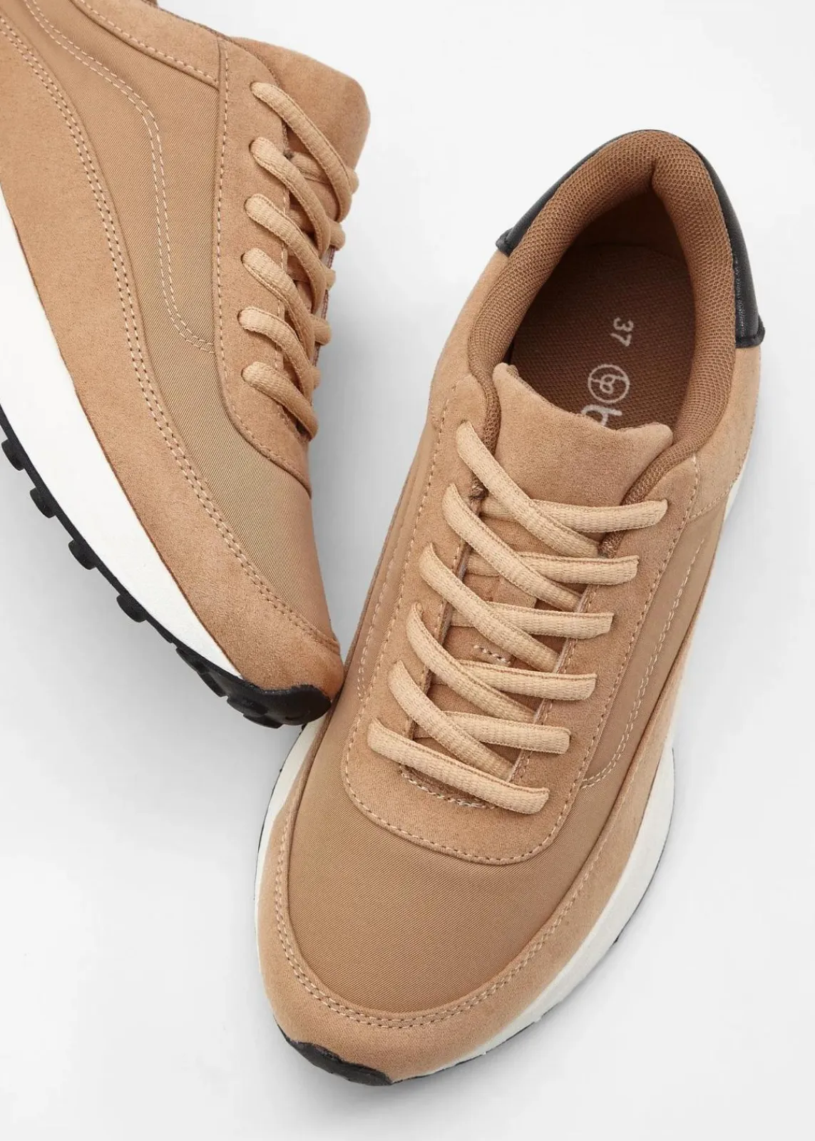 bonprix Sneaker|Sneaker mit Profilsohle naturbraun