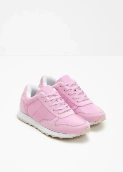 bonprix Sneaker|Sneaker mit Satin-Einsatz aschrosa