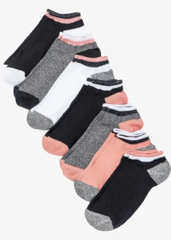 bonprix Mehrfachpacks|Jungen·Strümpfe|Sneakersocken mit Bio-Baumwolle (7er Pack) schwarz/weiß/hellgrau meliert