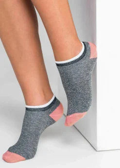 bonprix Mehrfachpacks|Jungen·Strümpfe|Sneakersocken mit Bio-Baumwolle (7er Pack) schwarz/weiß/hellgrau meliert