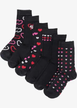 bonprix Mehrfachpacks|Mädchen·Strümpfe|Socken mit Bio-Baumwolle (6er Pack) schwarz gemustert