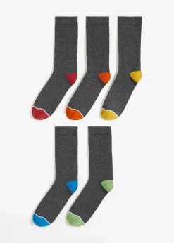 bonprix Mehrfachpacks|Jungen·Strümpfe|Socken mit Bio-Baumwolle (5er Pack) anthrazit meliert