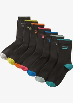bonprix Socken|Socken|Socken mit Bio-Baumwolle (7er Pack) schwarz gemustert