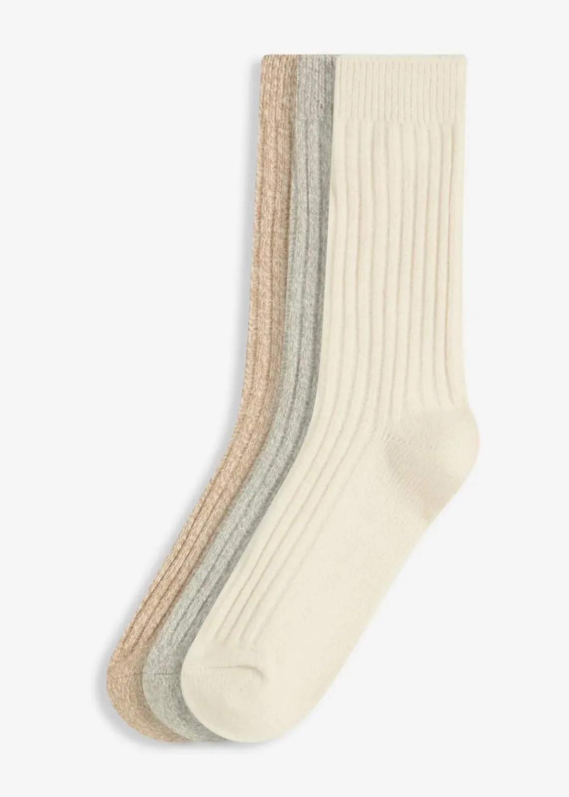Socken mit Rippe und Flauschgarn (3er Pack)|bonprix Sale