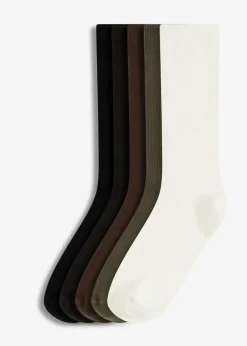 Socken mit Rippstruktur und Bio-Baumwolle (5er Pack)|bonprix