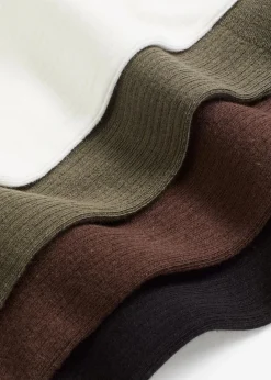 Socken mit Rippstruktur und Bio-Baumwolle (5er Pack)|bonprix