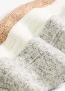bonprix Socken|Socken|Socken mit Zopfmuster (3er Pack) hellgrau meliert + wollweiß + beige meliert
