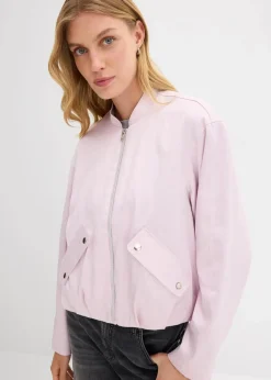 bonprix Bekleidung·Hosen|Jacken & Mäntel|Softblouson aus glänzendem Viskose-Mix puderflieder