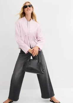 bonprix Bekleidung·Hosen|Jacken & Mäntel|Softblouson aus glänzendem Viskose-Mix puderflieder