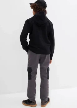 bonprix Jungen 2-8 Jahre·Nachhaltigere Materialien|Jungen 9-16 Jahre·Hosen|Softshell-Cargohose, weitenverstellbar schiefergrau/schwarz