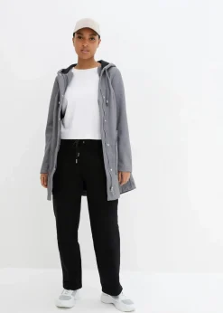 bonprix Bekleidung·Hosen|Jacken & Mäntel|Softshell-Parka mit Kapuze rauchgrau meliert