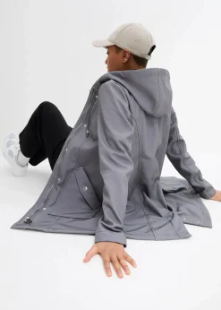 bonprix Bekleidung·Hosen|Jacken & Mäntel|Softshell-Parka mit Kapuze rauchgrau meliert