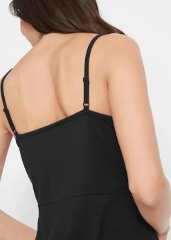 bonprix Basics|Nachhaltigere Materialien|Sommer-Jersey-Kleid mit verstellbaren Trägern schwarz
