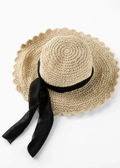 bonprix Mützen, Caps & Hüte|Sonnenhut natur/schwarz