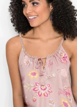 bonprix Nachhaltigere Materialien|Shirts & Tops|Spaghettiträger-Top rosenholz bedruckt